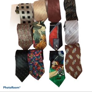 Dozen Designer Ties Bundled Apollo 12 Bill Blass